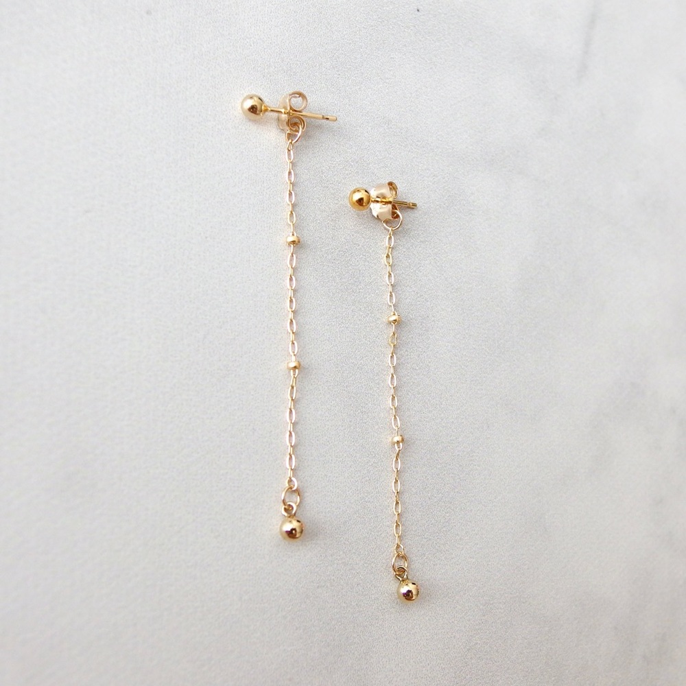 Dewdrop line earrings 14k gold filled